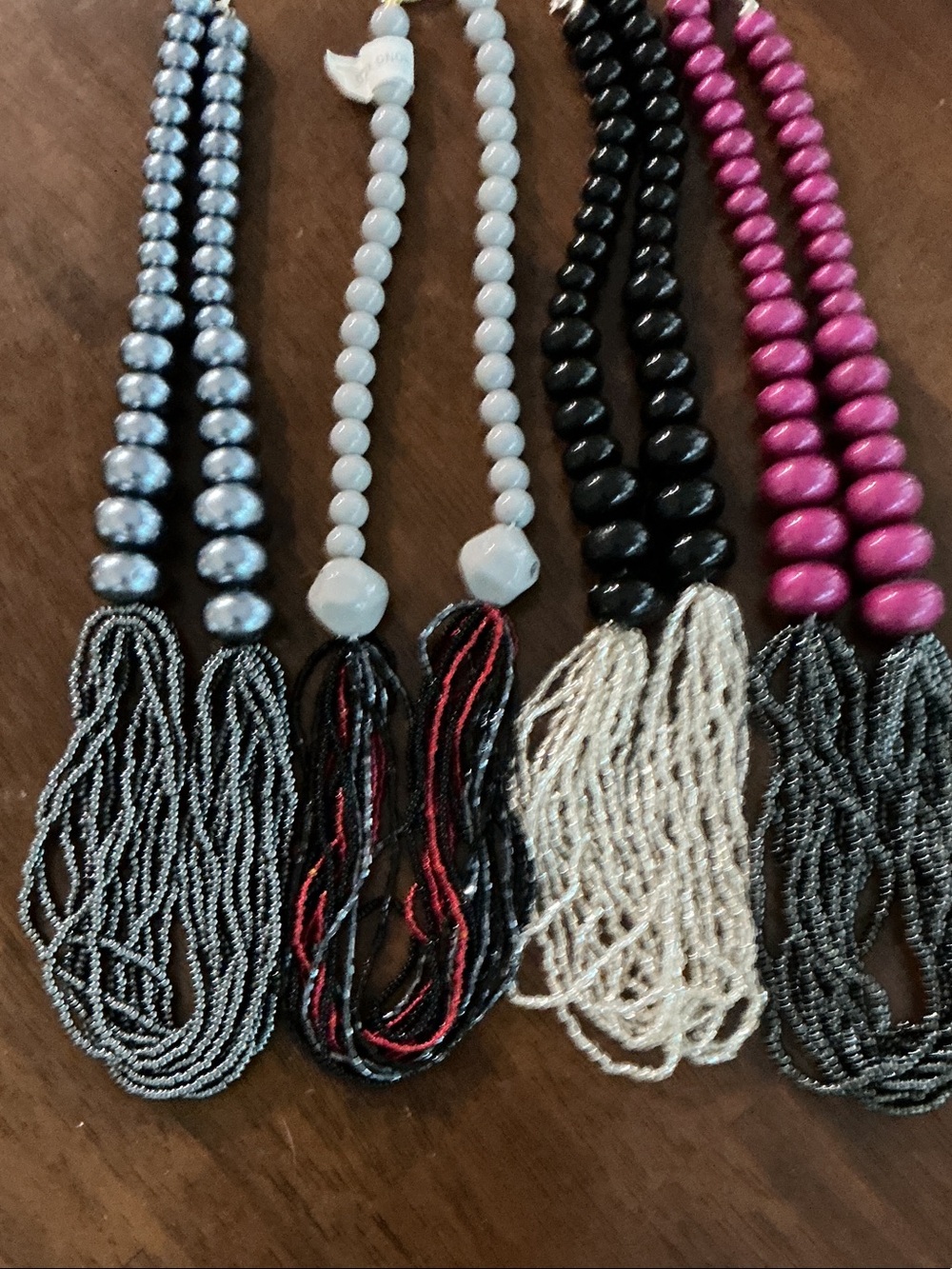 Vintage multi strand seed B Tesla, necklaces